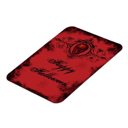 Gotische rode schedel magneet (Linkerzijde)