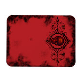 Gotische rode schedel magneet (Horizontaal)