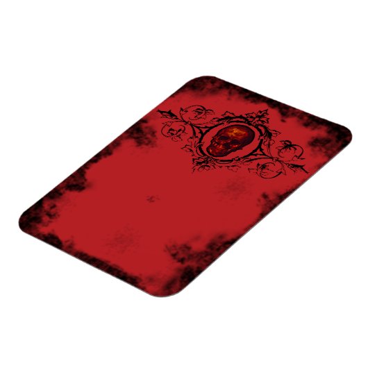 Gotische rode schedel magneet (Linkerzijde)