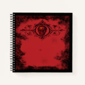 Gotische rode schedel notitieboek (Voorkant)