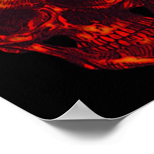 Gotische rode schedel poster (Hoek)