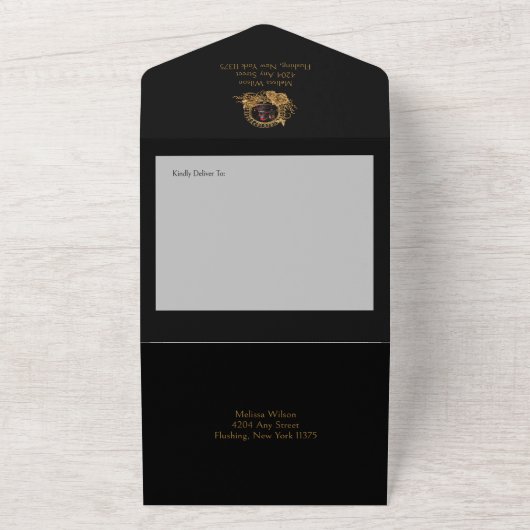 Gotische Romance All In One Uitnodiging (Buitenkant)