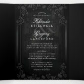 Gotische Romance B&W "samen met" MENU RSVP (Binnenkant midden)