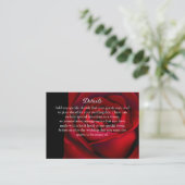 Gotische Romance Bold Red Rose Informatiekaartje (Staand voorkant)