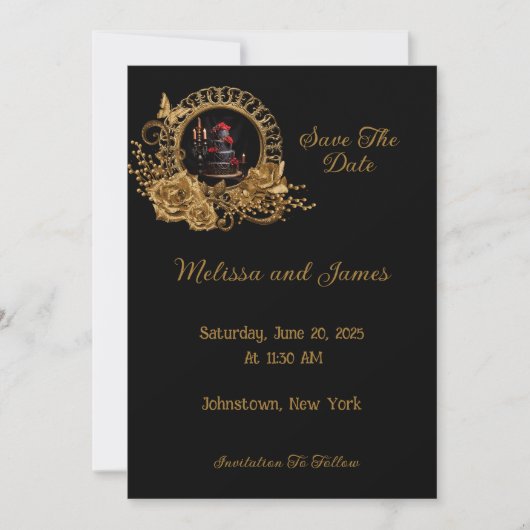 Gotische Romance Bruiloft Romance Save The Date (Voorkant)