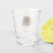 Gotische Romance Bruiloft Save the Date Shot Glass Shot Glas (Achterkant)