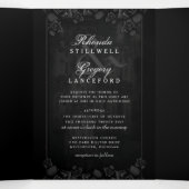 Gotische Romance Halloween (foto) RECEPTIE & RSVP Drieluik Uitnodiging (Binnenkant midden)