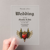 Gotische Romance, het hart van de passie. Acryl Uitnodigingen (Insitu (Draagbaar))