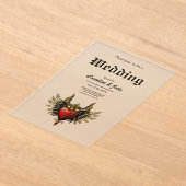 Gotische Romance, het hart van de passie. Acryl Uitnodigingen (Laagn)