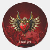 Gotische Romance, het hart van de passie. Ronde Sticker (Voorkant)