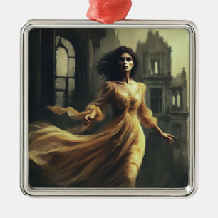 Gotische Romance Illustratie Spooky Castle Horror Metalen Ornament