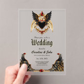 Gotische Romance in de schaduw van de liefde Acryl Uitnodigingen (Insitu (Draagbaar))