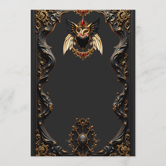 Gotische Romance in de schaduw van de liefde. Menu (Achterkant)