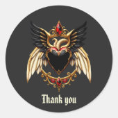 Gotische Romance in de schaduw van de liefde. Ronde Sticker (Voorkant)