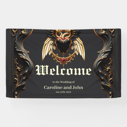 Gotische Romance in de schaduw van de liefde. Spandoek (Horizontaal)