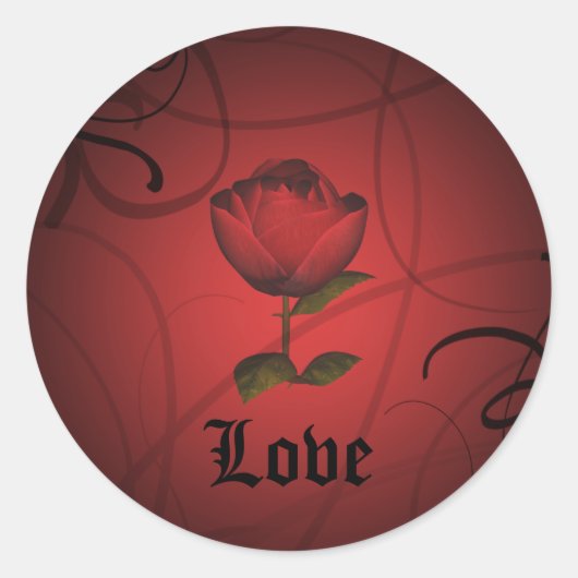 Gotische romance, Liefde Ronde Sticker (Voorkant)