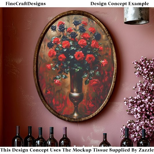 Gotische Romance Rode en Zwarte Rozen EF7R Decoupa Tissuepapier