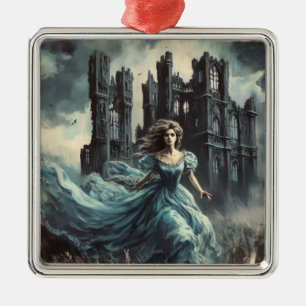 Gotische Romance Spooky Ruined Castle Horror Metalen Ornament