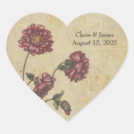 Gotische Romance trouwstickers – Donker & Elegant Hart Sticker