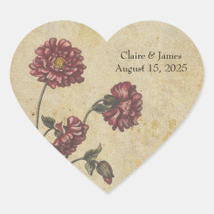 Gotische Romance trouwstickers – Donker & Elegant Hart Sticker