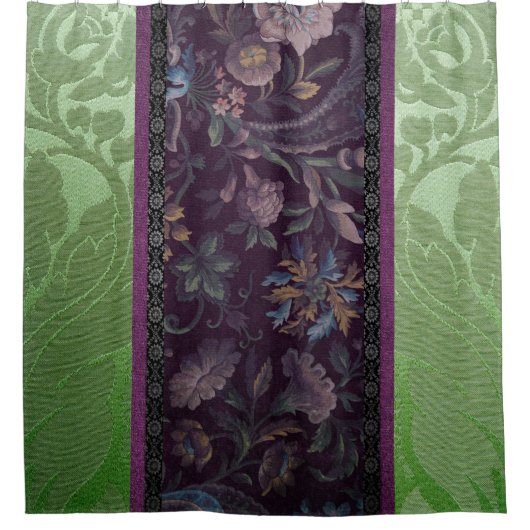 Gotische Romance: Victoriaans Elegantie Groen & Pa Douchegordijn (Voorkant)