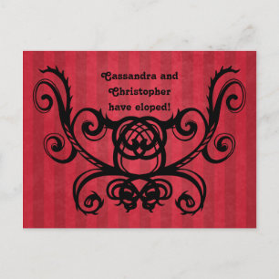 Gotische romance Victoriaans rood zwart we hebben  Aankondigingskaart