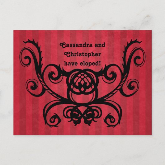 Gotische romance Victoriaans rood zwart we hebben Aankondigingskaart (Voorkant)