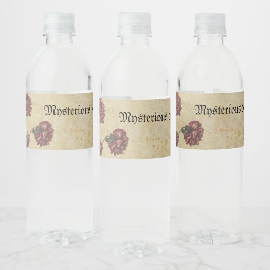 Gotische Romance Wedding Bottle Label – Dark & Ele Waterfles Etiket (Flessen)
