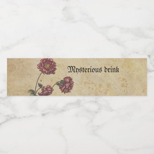 Gotische Romance Wedding Bottle Label – Dark & Ele Waterfles Etiket (Enkel label)