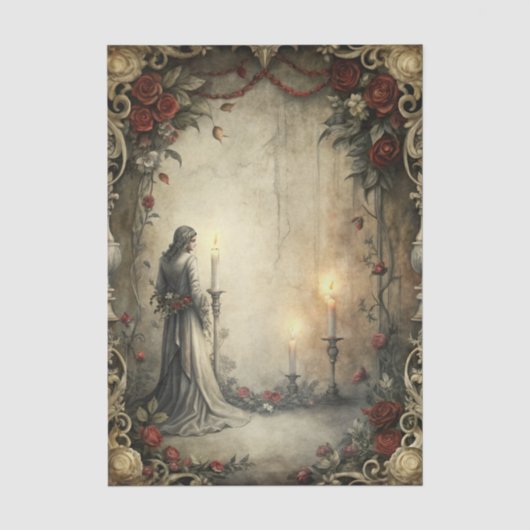 Gotische romantiek decoupage tissuepapier (Voorkant)