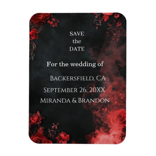 Gotische romantische bloem save the date-magneet magneet (Verticaal)