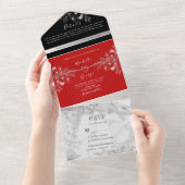 Gotische romantische bruiloft all in one uitnodiging (Afscheurbaar)