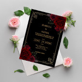 Gotische romantische elegante bruiloft kaart