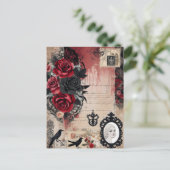 Gotische romantische grillige Vintage elegant Briefkaart (Staand voorkant)