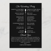 Gotische Romantische Skelet Hand Halloween Bruilof Programmakaart (Achterkant)