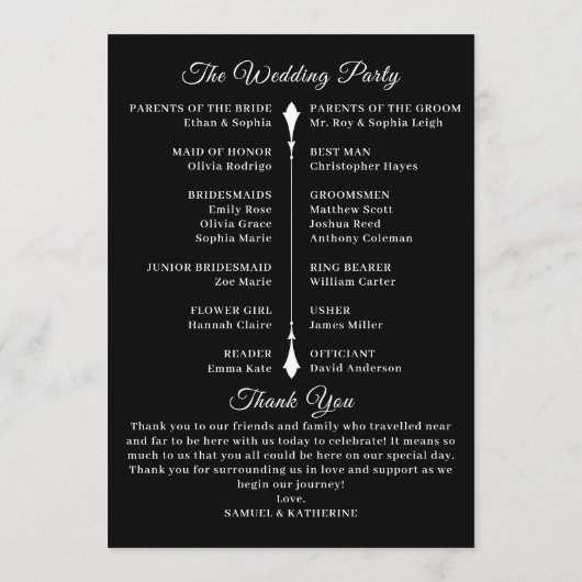 Gotische Romantische Skelet Hand Halloween Bruilof Programmakaart (Achterkant)