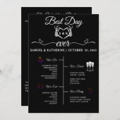 Gotische Romantische Skelet Hand Halloween Bruilof Programmakaart (Voorkant / Achterkant)