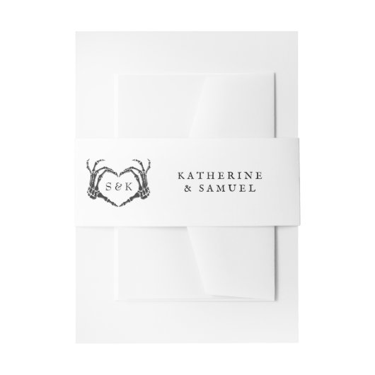 Gotische Romantische Skelet Hand Halloween Bruilof Uitnodigingen Wikkel (Voorkant Voorbeeld)