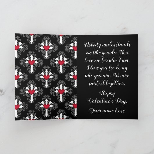 Gotische romantische Valentijn Feestdagen Kaart (Binnen)