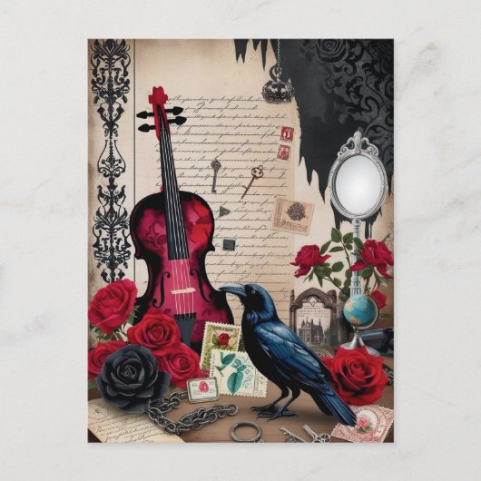 Gotische Romantische Vintage Victoriaans Elegant Briefkaart (Voorkant)