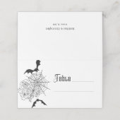 Gotische Roos Bat Spiderweb Wedding Plaatskaartje (Buitenkant ongevouwen)