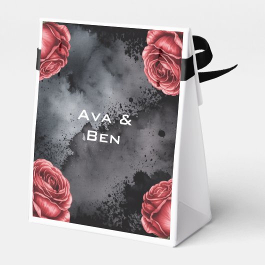 Gotische Roos bruiloft Lijst bruiloft Bedankdoosjes (Achterkant)