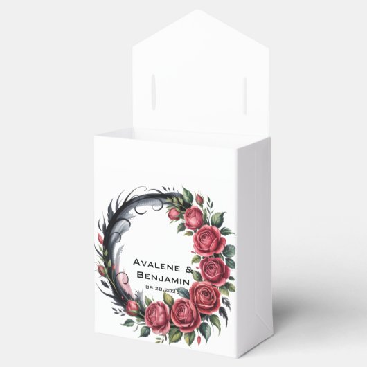 Gotische Roos bruiloft Lijst bruiloft Bedankdoosjes (Geopend)