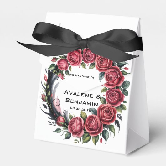 Gotische Roos bruiloft Lijst bruiloft Bedankdoosjes (Voorkant Zijde)