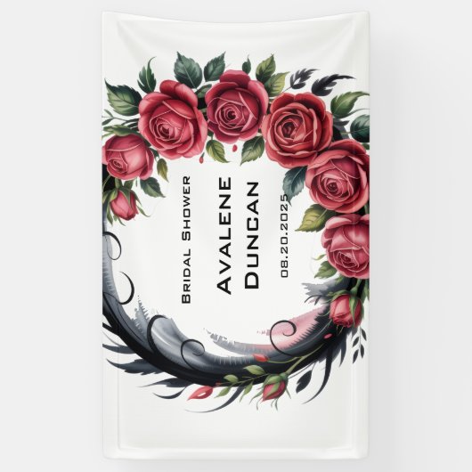 Gotische Roos bruiloft Lijst Vrijgezellenfeest Spandoek (Verticaal)