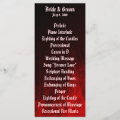 Gotische Roos bruiloft programma Kaart (Achterkant)