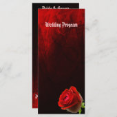 Gotische Roos bruiloft programma Kaart (Voorkant / Achterkant)