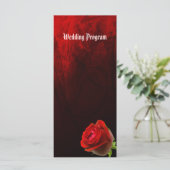Gotische Roos bruiloft programma Kaart (Staand voorkant)