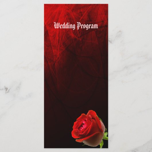 Gotische Roos bruiloft programma Kaart (Voorkant)