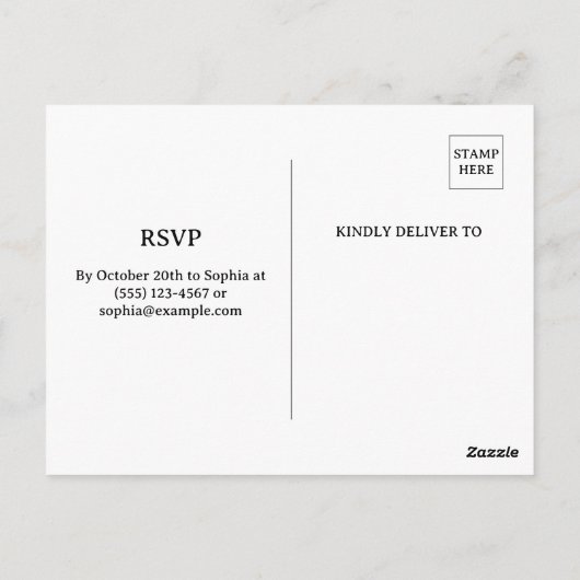 Gotische Roos Halloween Feestelijke Uitnodiging (Achterkant)